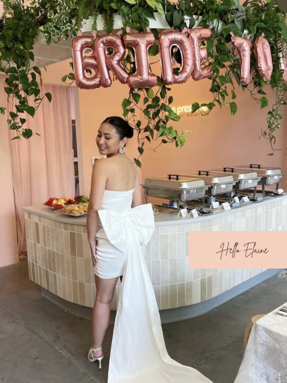 Strapless White Mini Bridal Dress with Oversized Bow and Train